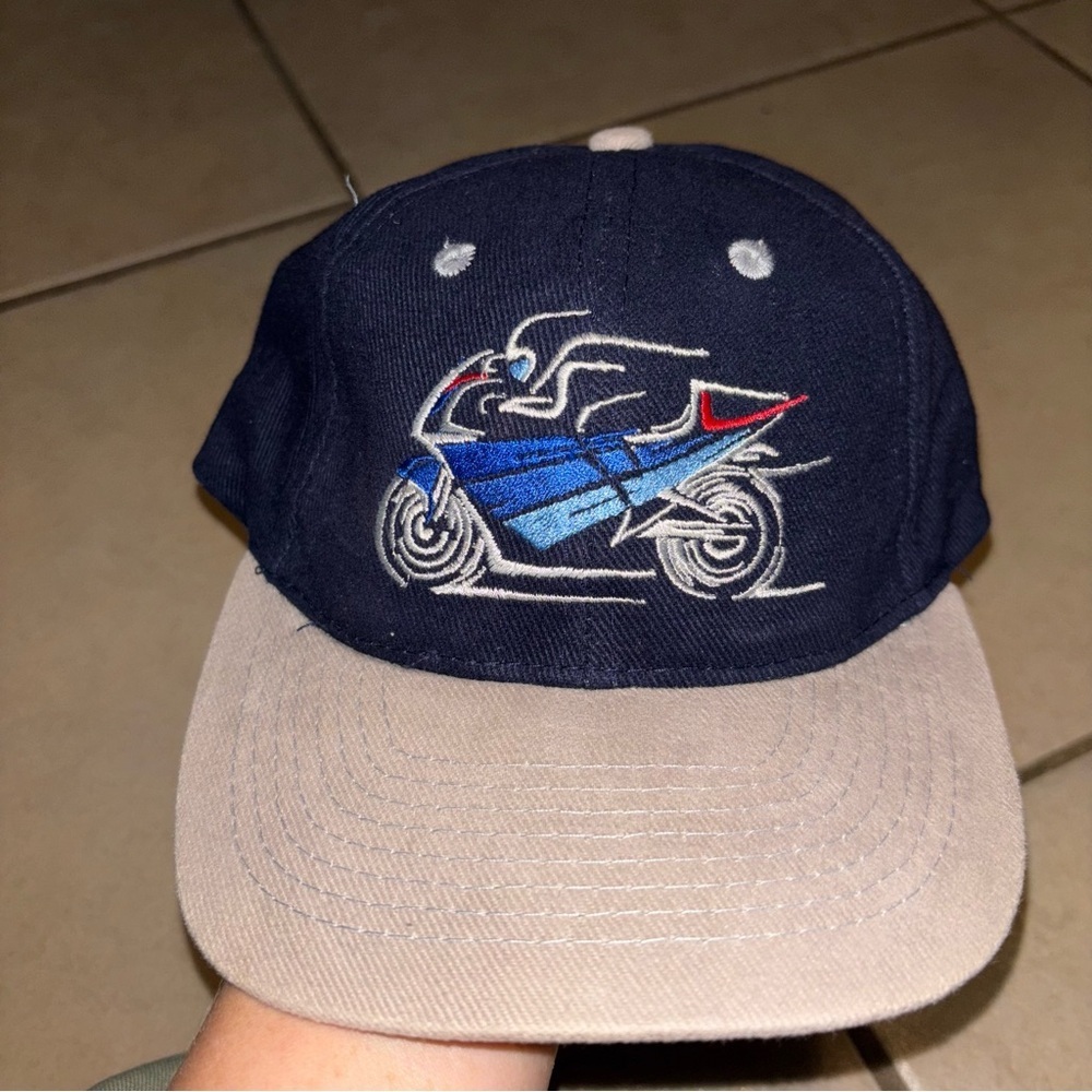 Vintage Suzuki GSX-R Motorcycle Embroidered Strapback Hat